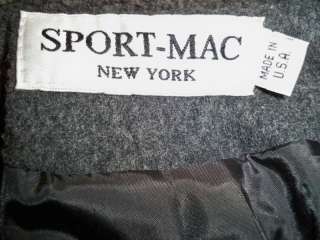 Sport Mac New York Wool Charcoal Jacket Womens Large  