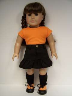 BLACK Skirt ORANGE Top Doll Clothes For AMERICAN GIRL♥  