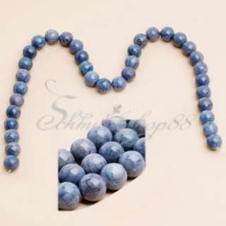 34x Naturliche Blau Koralle Rund Perlen Edelstein 12mm  
