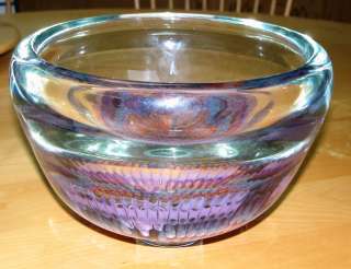 GARY BEECHAM 1990 FOOTED GLASS BOWL ARTIST SIGNED  