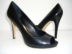 NINE WEST Black Leather Shoes Heels Pumps Women Size 10  