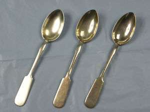 SET OF 3 IMPERIAL RUSSIAN STERLING SILVER 84 TEA SPOON  