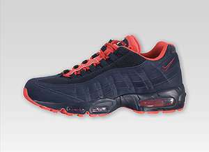 Nike Air Max 95 609048 400 Obsidian / Obsidian White Action Red 