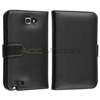 For Samsung Galaxy Note N7000 New Blk Flip Leather Wallet Case Pouch 