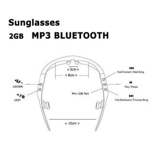 Bluetooth Headphones Mobile Sunglasses 2GB  5pcs  
