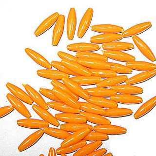 Spaghetti Bead 19 x 6mm Orange 100pk  