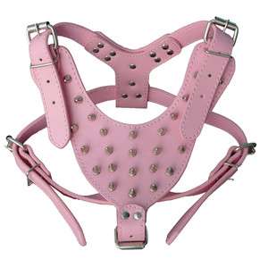   Leather Studded Spiked Dog Harness M Size for Mastiff Pit bull Boxer