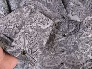 Coldwater Creek French Cuffed Paisley Jacquard Blouse  