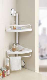 Tier Bathroom Towel Bar Ring Rack Shelf Pole Storage  