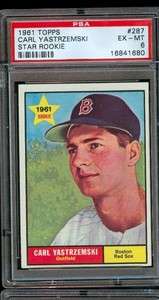 1961 Topps #287 Carl Yastrzemski Red Sox PSA 6  