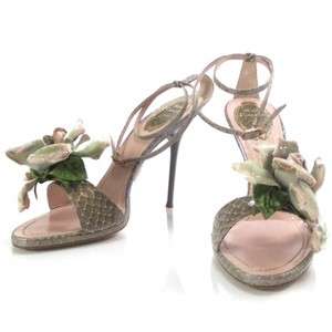 RENE CAOVILLA Chiffon Flower Heels Sandals Pumps 40 NEW  