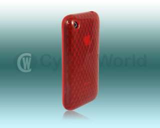 NEW RED DIAMOND DESIGN GEL CASE FOR APPLE IPHONE 3 3GS  