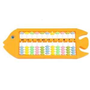   Orange Fish Shaped 11 Rod Plastic Frame Calculating Abacus Soroban