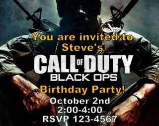 Call of Duty Custom Birthday Invitations w/ Envelopes  