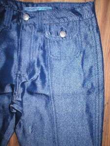 Joes Jeans NEW Shiny Blue flared Leg wide High Waist Pant Button Flap 