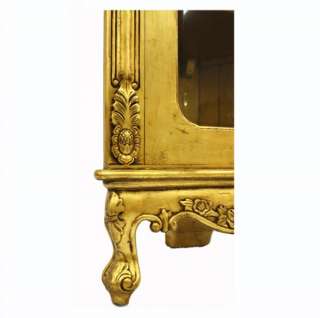 French Furniture designer Gold Display Corner Cabinet Armoire dining 