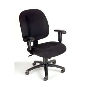   BOSS BLACK FABRIC TASK CHAIR W/ ADJUSTABLE ARMS   Delivered Office