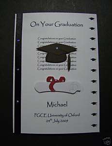Handmade Personalised Graduation Passing Exams Card ♥  