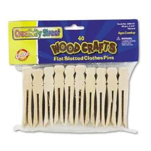  Creativity Street 368501   Flat Wood Slotted Clothespins 
