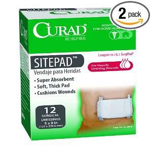  Curad Sitepad, 5 Inches X 9 Inches, 12 Count (Pack of 2 