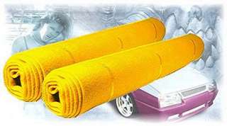   2 ROULEAUX DE MOQUETTE ACOUSTIQUE JAUNE 1,82 m2 auto V