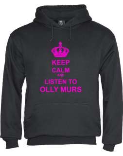 Keep Calm and listen to olly murs Hoodie Funny music Womens Ladyfit 