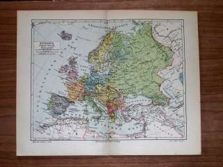 Karte des Europa.EUROPA.Ant.Ved.Topogr.RARITA.1890c  