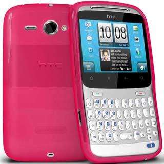 Pack For HTC ChaCha Pink Gel Case + Screen Protector + Car Charger 