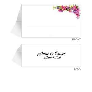  150 Personalized Place Cards   Floral Vis a Vis Office 