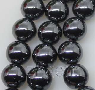 8mm natural hematite round loose beads gem 15.5long  