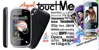 Cellulare Dual Sim Anycool Touch Me Skype Facebook  