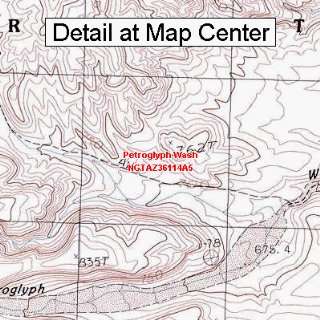  USGS Topographic Quadrangle Map   Petroglyph Wash, Arizona 