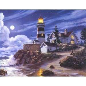 Moonlight Beacon   J. Himsworth lighthouse print