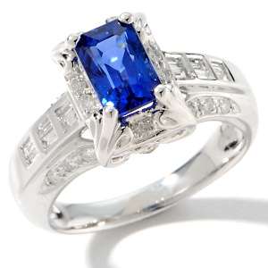   Kind 2.4ct Ceylon Sapphire and Diamond 14K White Gold Ring 