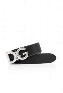 Black Leather Logo Buckle Belt by D&G Dolce & Gabbana