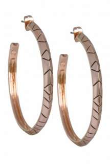 Rose Gold Aztec Hoop Earrings by House Of Harlow   Metallic   Buy 