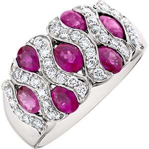  2.51 Carat 14kt White Gold Ruby and Diamond Ring Jewelry