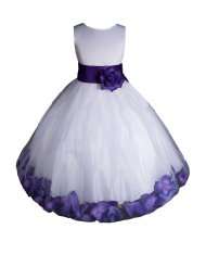 AMJ Dresses Inc White/purple Flower Girl Pageant Dress Size 6