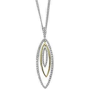 Fashionable Multi Two Tone 14k White and Yellow Gold Pendant with 