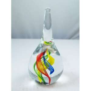   Glass Vase Mouth Blown Art Rainbow Flame Scuplture X372N Large Home