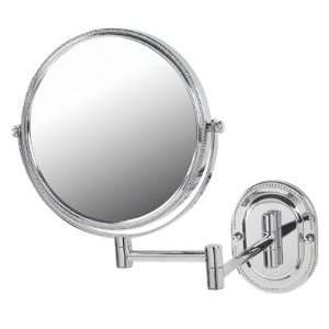Jerdon 8 Makeup Vanity Mirror, Polished Chrome, Dual Arm, Wall Mount 