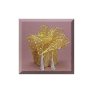     Yellow Organza White Polka Dot Fabric Wrap Arts, Crafts & Sewing