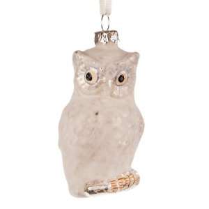  glitter snow owl ornament
