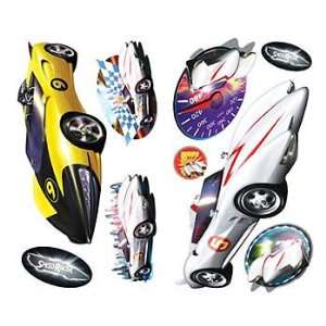 Speed Racer Decals  19 Race Cars Wall Stickers Set 
