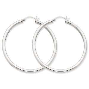  14k Gold White Gold 3mm Round Hoop Earrings Jewelry