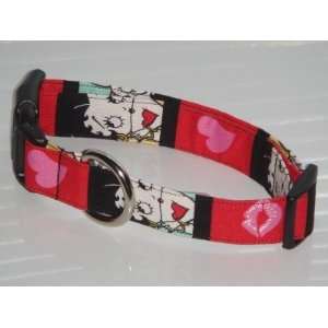  Betty Boop Red Black Pink Lips Dog Collar Small 1 