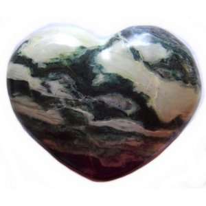 Marble Heart 02 Green White Peacock Crystal Tantric Energy Love Stone 