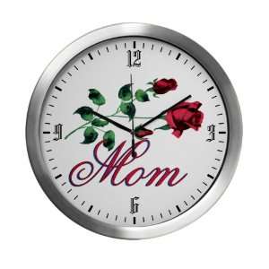  Modern Wall Clock Mom with Roses for Mothers Day 