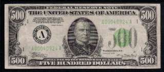 KD 1934 $500 Five Hundred Dollar Bill VF++ Boston *LGS* Federal 