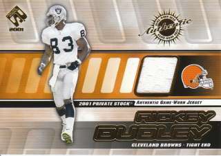 2001 Private Stock GW Gear Browns Rickey Dudley JSY  